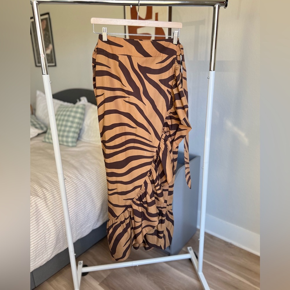 Mara Hoffman Brown Zebra Print Swim Sarong